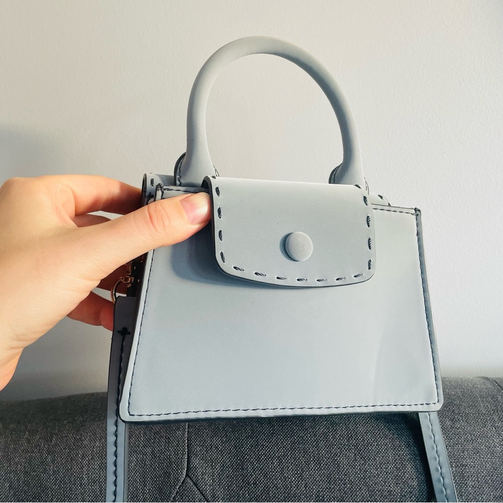 Zara Cartoon-like Stitched Firm Crossbody Neoprene Scuba Purse Mini Rigid Bag